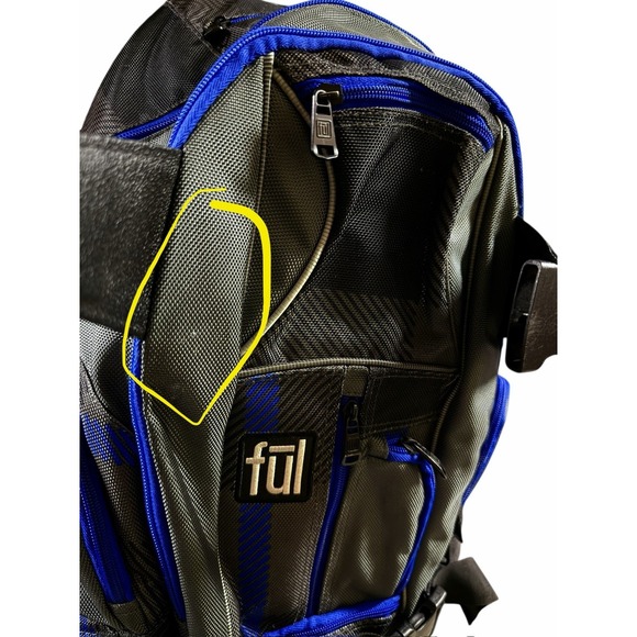 FŪL‎ Overton Backpack 20" Gray Blue Audio Port  Padded Vented Back Panel - Picture 14 of 14